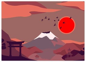 Obraz - Ilustracja góry Fuji (70x50 cm)