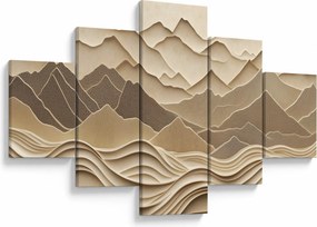 Obraz - 3D linie gór (125x70 cm)