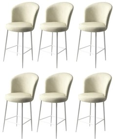 Zestaw krzeseł barowych Alte Cream and White, 6 szt., 6 szt.