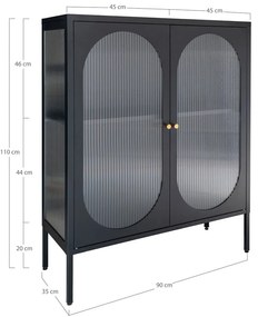 Czarna metalowa witryna 90x110 cm Adelaide – House Nordic