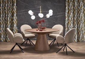 Obrotowy fotel jadalniany K498 z tkaniny bouclé