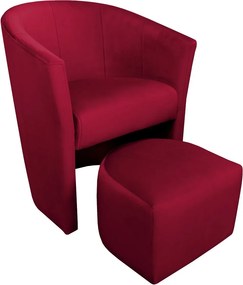 Fotel CLUB z podnóżkiem tkanina Welur komfortowy fotel relaksacyjny do salonu i sypialni : Kolor tkaniny - VELVET - MG31