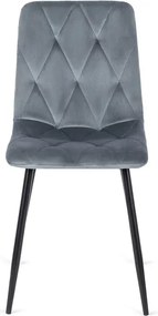 Zestaw Stół Kwadratowy Rozkładany MAX 80-160 cm Dąb Craft/Czarny i 6 Krzeseł ROBIN Szarych