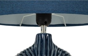 Niebieska lampa stołowa ceramiczna z tekstylnym kloszem (wysokość 43 cm) Seta – Mauro Ferretti