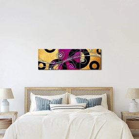 Obraz abstrakcji (z zegarem) (90x30 cm)