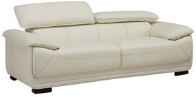 Kanapa 3-osobowa ze skóry MACELO - Kość słoniowa