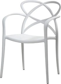 Zestaw 4 białych foteli z polipropylenu - LONG ISLAND