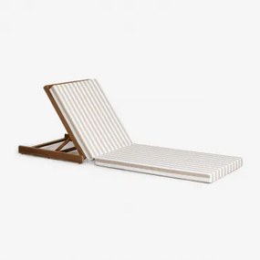 Leżak Z Drewna Akacjowego Idaira Gardenia Biel - Beige Migdałowa & Ciemny Akacjowy Brąz - Sklum