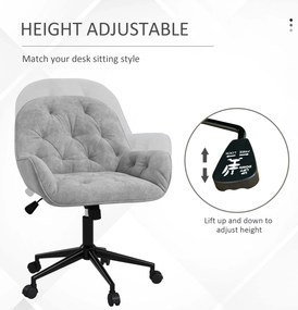 Vinsetto Ergonomiczny fotel wypoczynkowy z miękkim mechanizmem regulacji Jasnoszary metaliczny aksamit