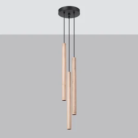 Lampa wisząca PASTELO 3P drewno SOLLUX LIGHTING