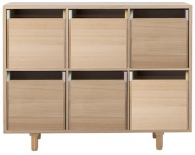 Niska komoda dziecięca z litego drewna paulowni w naturalnym kolorze 25,5x88,5 cm Calle – Bloomingville Mini