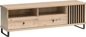 Szafka RTV stojąca ALMERIA 160,6 cm do Salonu pod Telewizor z 2 Szufladami - Dąb artisan