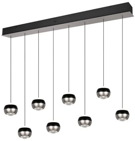 Czarna/w kolorze srebra lampa wisząca LED Orbit – Trio Select