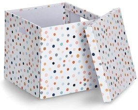 Kartonowe pudełko z pokrywą DOTS, 33,5 x 33 x 32 cm