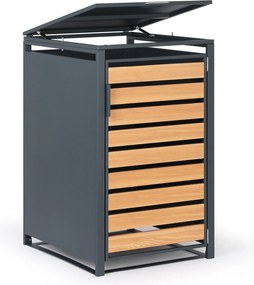 Wiata na pojemnik na odpady 240 l, 1160 x 695 x 800 mm, dekor drewna
