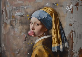 Fototapeta - Nowoczesna dziewczyna z perłą (196x136 cm)