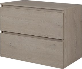 Meble łazienkowe 80 cm z blatem górnym, Kolor: Dąb Ciemny, 80 x 60,7 x 46 cm