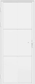 Blok drzwiowy odwracalny z aluminium i szkła hartowanego matowego – W204 x S73 cm – Biały – SEROTO