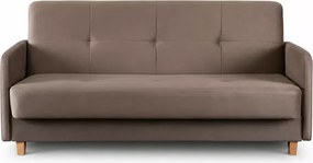Sofa rozkładana Kareri z pojemnikiem na pościel i funkcją spania – welur, klasyczna