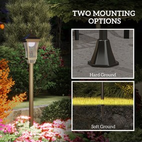 Outsunny Latarnia solarna ogrodowa 127 cm – zimne białe LED, czujnik zmierzchu, IP44