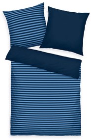 Tom Tailor Pościel bawełniana Dark Navy & Cool Blue, 200 x 220 cm, 2 szt. 80 x 80 cm