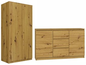 Zestaw Szafa Z Komodą Dąb Artisan Z0-Z39