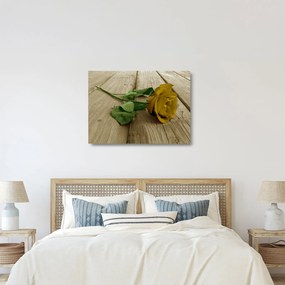 Obraz na szkle - Żółte róże w stylu vintage (70x50 cm)