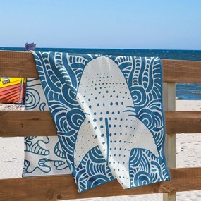 Niebieski ręcznik plażowy 90x180 cm Shark – DecoKing