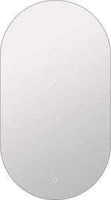 Lustro owalne podświetlane łazienkowe z funkcją przeciwmgielną i przyciskiem dotykowym – 50 × 90 cm – ASARILA