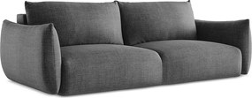 Kanapa 3-osobowa z funkcją spania - z tkaniny strukturalnej - ciemny szary - LEILA