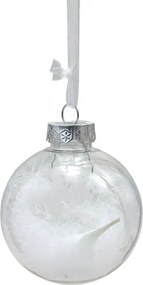 Zestaw 12 szt. świątecznych ozdób WHITE FEATHER 9 cm, białe