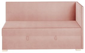 Różowe narożne łóżko dziecięce ze schowkiem i materacem 90x200 cm Flexi – Ghado