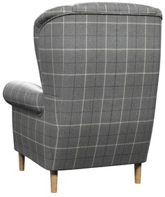 Szary fotel typu uszak Swan – Ropez