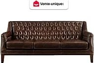 Kanapa 3-osobowa ze skóry COLBERT - Kolor: brązowy