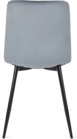 Zestaw Stół Kwadratowy Rozkładany MAX 80-160 cm Dąb Craft/Czarny i 4 Krzesła ROBIN Szare Welurowe
