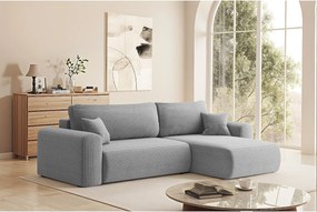 Uniwersalny narożnik z funkcją spania, do salonu, CAPRI L, jasnoszary