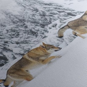 Obraz - Wilki w górach (170x50 cm)