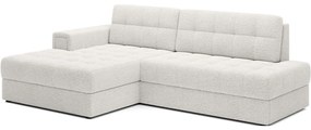 Kremowy rozkładany narożnik z materiału bouclé (lewostronny/z szezlongiem) Blezalt – ELTAP