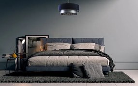 Lampa wisząca z welurowym zdobionym abażurem - S425 D5-B04