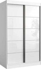 Szafa przeuwna Como 2D 120 Biała (lacobel)