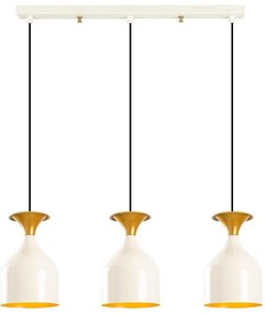 Lampa wisząca na lince SIVANI 3xE27/40W/230V biała/miedziana