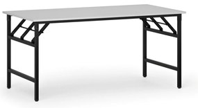 Stół konferencyjny FAST READY, 160x80 cm, czarna podstawa, biały