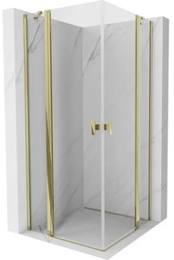 Mexen Mist Duo kabina prysznicowa uchylna 85 x 85 cm, transparent, złota - 8A4-085-085-50-00