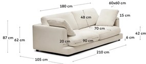 Kremowa sofa 210 cm Gala – Kave Home