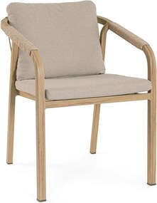 Metalowe krzesło ogrodowe w naturalnym kolorze Kalimera – Bizzotto