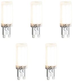 Zestaw 5 żarówek LED G9 z 3-stopniowym ściemnianiem, opalowych 4,5W 500 lm 4000K
