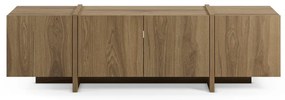 Szafka pod TV w dekorze dębu w naturalnym kolorze 180x55x35 cm Volia – Marckeric