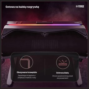 Podkładka ochronna na biurko Diablo X-Forge 140 cm, Burned Black