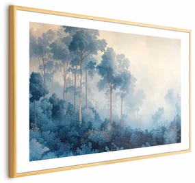 Plakat Lasek we mgle 42x29,7 cm z ramą złotą z marginesem ARTGEIST B