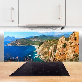 Panel Szklany Surowy Pejzaż Nadmorskich Skał